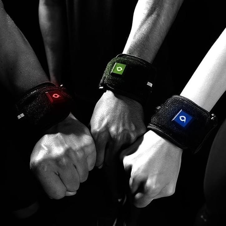Athletes wearing JetFuel cooling and biosensor wristbands